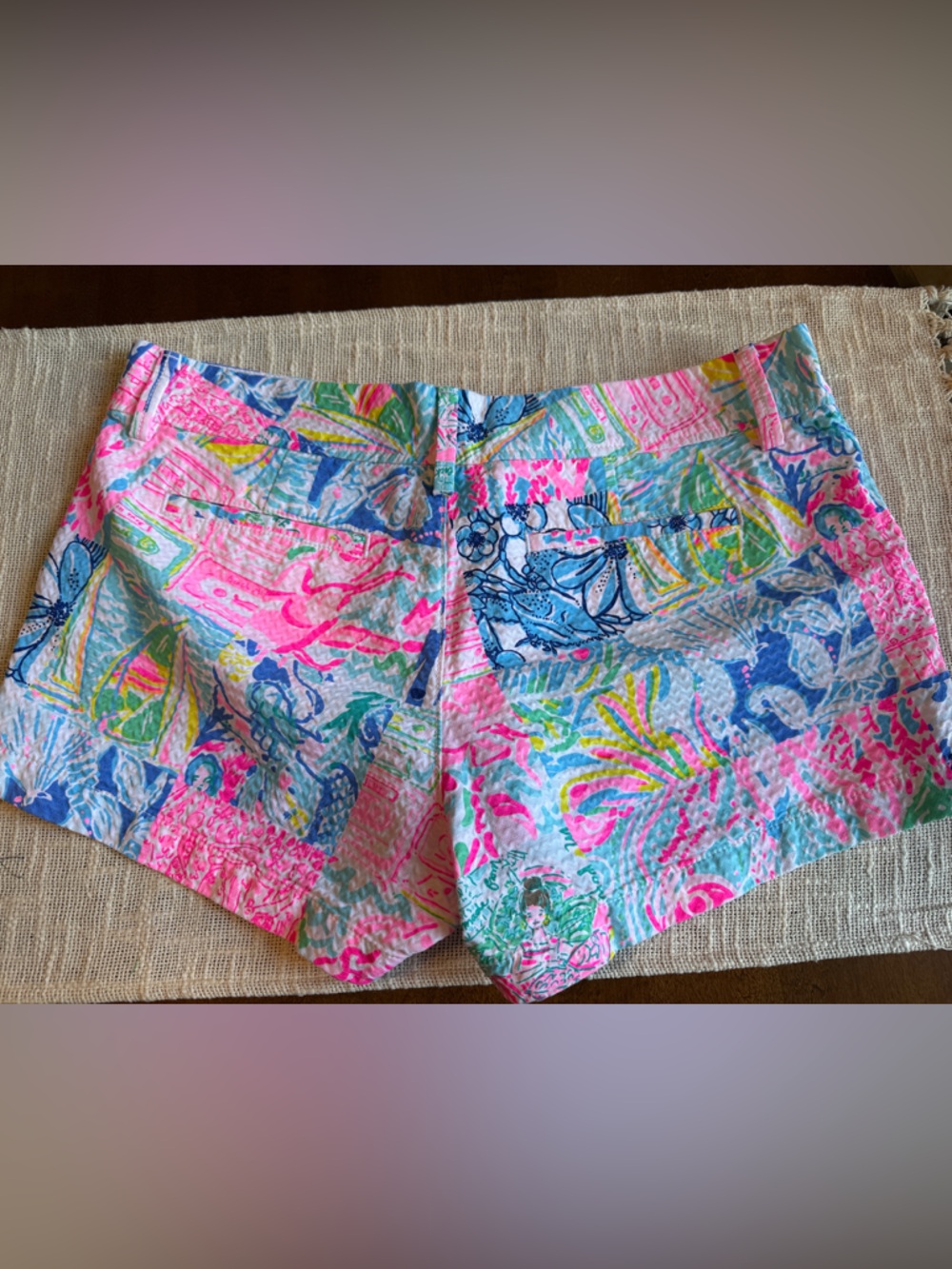 Lilly Pulitzer Women’s Shorts - Pink Tropical Patchwork - Picture 3 of 3